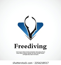 freediving club logo design concept idea