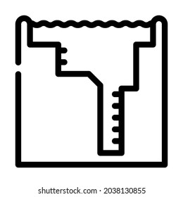 freediving water pool line icon vector. freediving water pool sign. isolated contour symbol black illustration