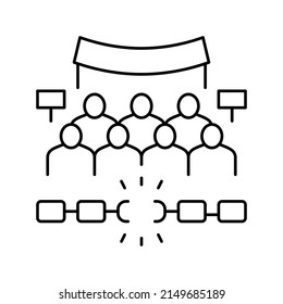 freedom of assembly line icon vector. freedom of assembly sign. isolated contour symbol black illustration