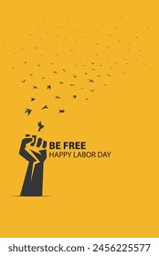 Freedom. Be Free. Happy Labor day concept. vector illustrations.