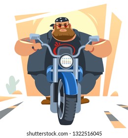 Freedom biker character vector illustration