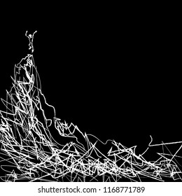 Freedom. Black background. Person. Vector.