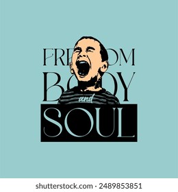 freedom body and soul street style vintage vector