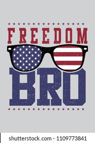 freedom bro glasses land of freedom 4th of july distressed flag independence