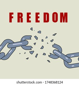 Freedom! Broken Chains Vector Poster