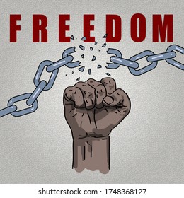 Freedom Broken Chains Vector Poster Stock Vector (Royalty Free) 1748368127