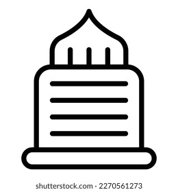 Vector de contorno de icono de construcción de libertad. Día nacional. Unión cultural