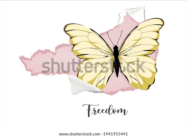 freedom butterfly positive quote fashion slogan\
watercolor motivation stationery,decorative,phone case ,social\
media,self-improvement design for t shirts, prints, posters,\
stickers, frames etc