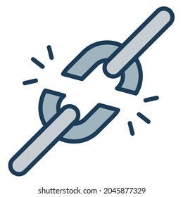 freedom with chain break free single isolated icon with filled line style
