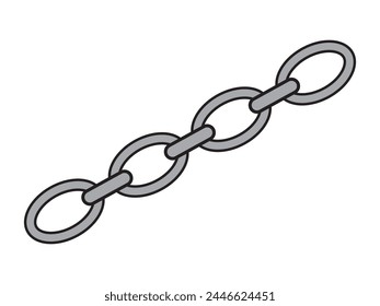 Freiheit mit Chain Break Free Single Isolated Icon mit Umrissstil, zerrissene Kette. Der Begriff des Scheiterns