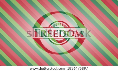 Freedom christmas badge background. Vector Illustration. Detailed. 