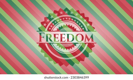 Freedom christmas colors badge. Vector Illustration. Detailed. 