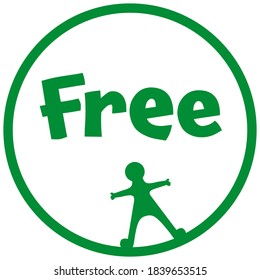 freedom – circular logo with a stick figure