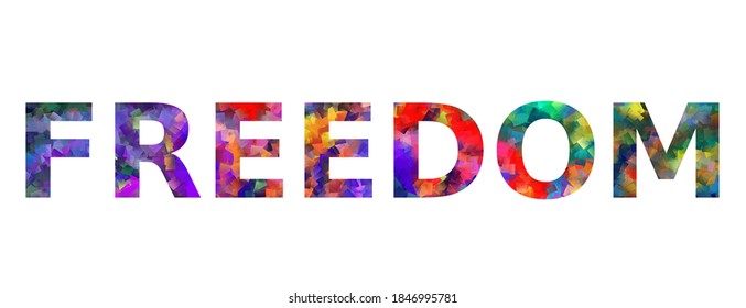 FREEDOM. Colorful typography text banner. Word freedom vector design - Shutterstock ID 1846995781