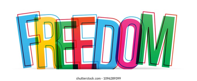 Freedom colorful word. Vector illustration.