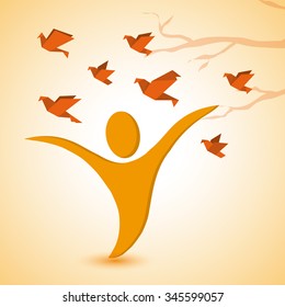 Freedom concept with icons  design, vector illustration 10 eps graphic.