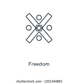 Freedom concept line icon. Linear Freedom concept outline symbol design. This simple element illustration can be used for web and mobile UI/UX.