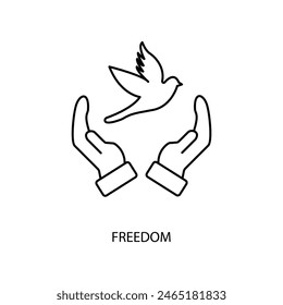 freedom concept line icon. Simple element illustration. freedom concept outline symbol design.