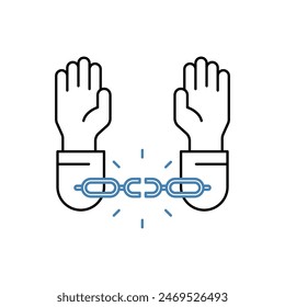 freedom concept line icon. Simple element illustration. freedom concept outline symbol design.