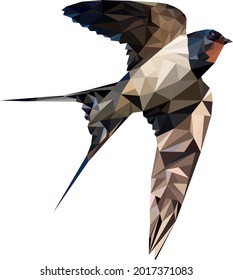 Freedom concept: swallow in low poly style.
Migratory bird