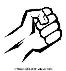 freedom concept. vector black fist icon.