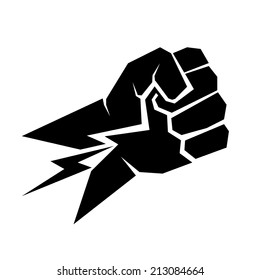 freedom concept. vector black fist icon.