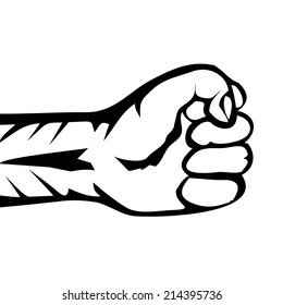 freedom concept. vector black fist icon.