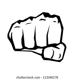 freedom concept. vector fist icon. fist silhouette on white.