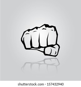 freedom concept. vector fist icon. fist silhouette on stylish grey background.