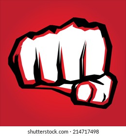 freedom concept. vector fist icon on red.