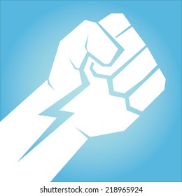 freedom concept. vector fist icon on red.