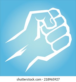 freedom concept. vector fist icon on red.