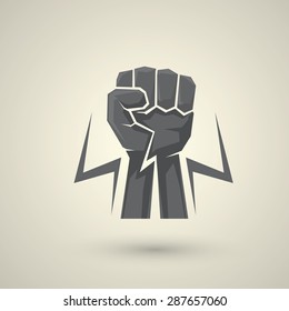 Freedom Concept. Vector Fist Icon. Revolution Fist