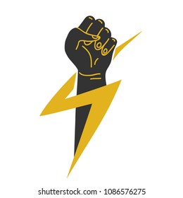 freedom concept. vector red fist icon. revolution fist