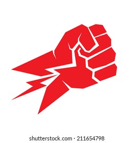 freedom concept. vector red fist icon.