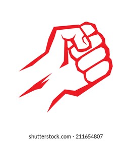 freedom concept. vector red fist icon.