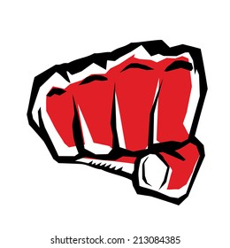 freedom concept. vector red fist icon.