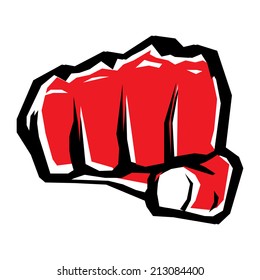 freedom concept. vector red fist icon.