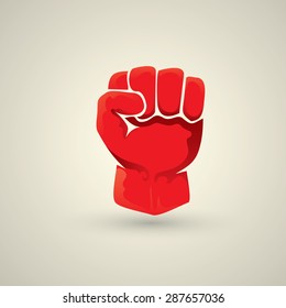 freedom concept. vector red fist icon. revolution fist