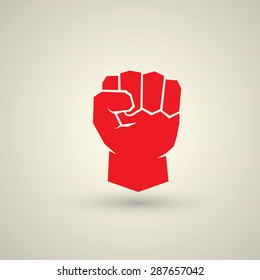 freedom concept. vector red fist icon. revolution fist