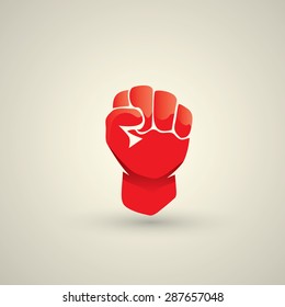 freedom concept. vector red fist icon. revolution fist