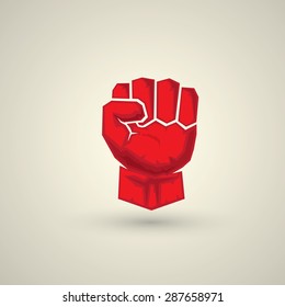 Freedom Concept Vector Red Fist Icon Stock Vector (Royalty Free) 365956268