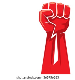 freedom concept. vector red fist icon. revolution fist logo