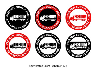 Freedom convoy 2022 symbol icon. Design for posters, t shirt, stickers, banners, logo, emblem, badge. Convoi de la liberté