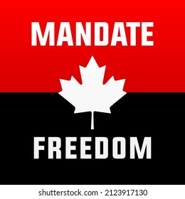 Freedom convoy canada 2022, fight for freedom, end all mandates canadian truckers convoy modernc reative banner sign, design concept, social media post with truck icon on a red canadian background 