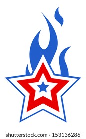 freedom day - burning star - 4th of july vector illustration