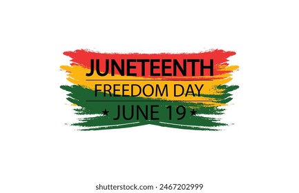 Freedom Day Celebration Juneteenth Text and Flag Design