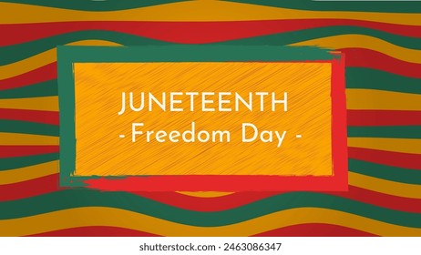 Freedom Day and Juneteenth celebration June 19 as a holiday commemorating Social justice concept or Emancipation and African American history for equal rights celebration. Vector Illustration