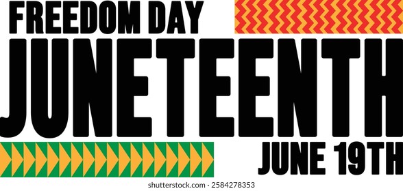 Freedom Day Juneteenth June 19th Typography 