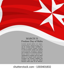 Freedom Day of Malta vector illustration. Suitable for greeting card, poster and banner.